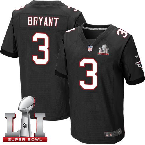 Nike Falcons #3 Matt Bryant Black Alternate Super Bowl LI 51 Men's Stitched NFL Elite Jersey